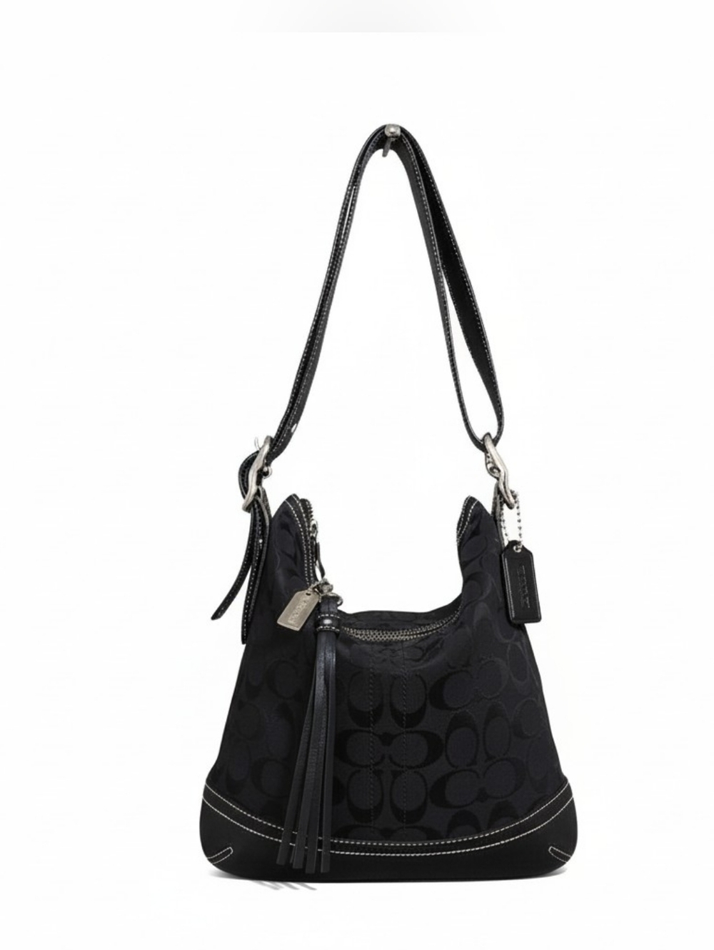 Coach Y2K 2000 Soho Monogram Jacquard & Leather Shoulder Bag Like New No. 9362